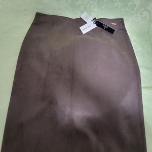 Tahari Faux Leather knee length skirt. NWT